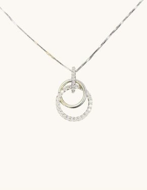 14 K W Gold & Diamond Necklaces